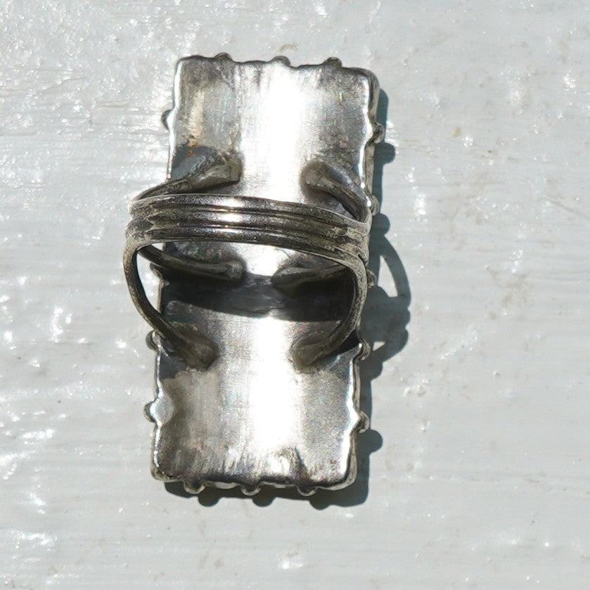 Zuni Multi Row Turquoise Sterling Silver Ring