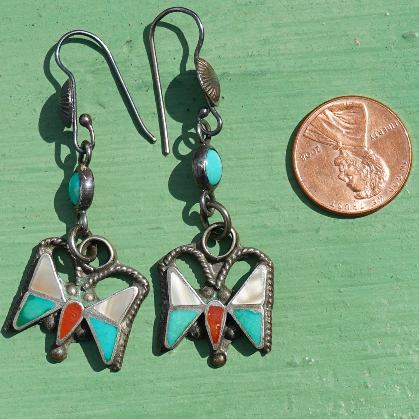 Vintage Zuni Butterfly Earrings
