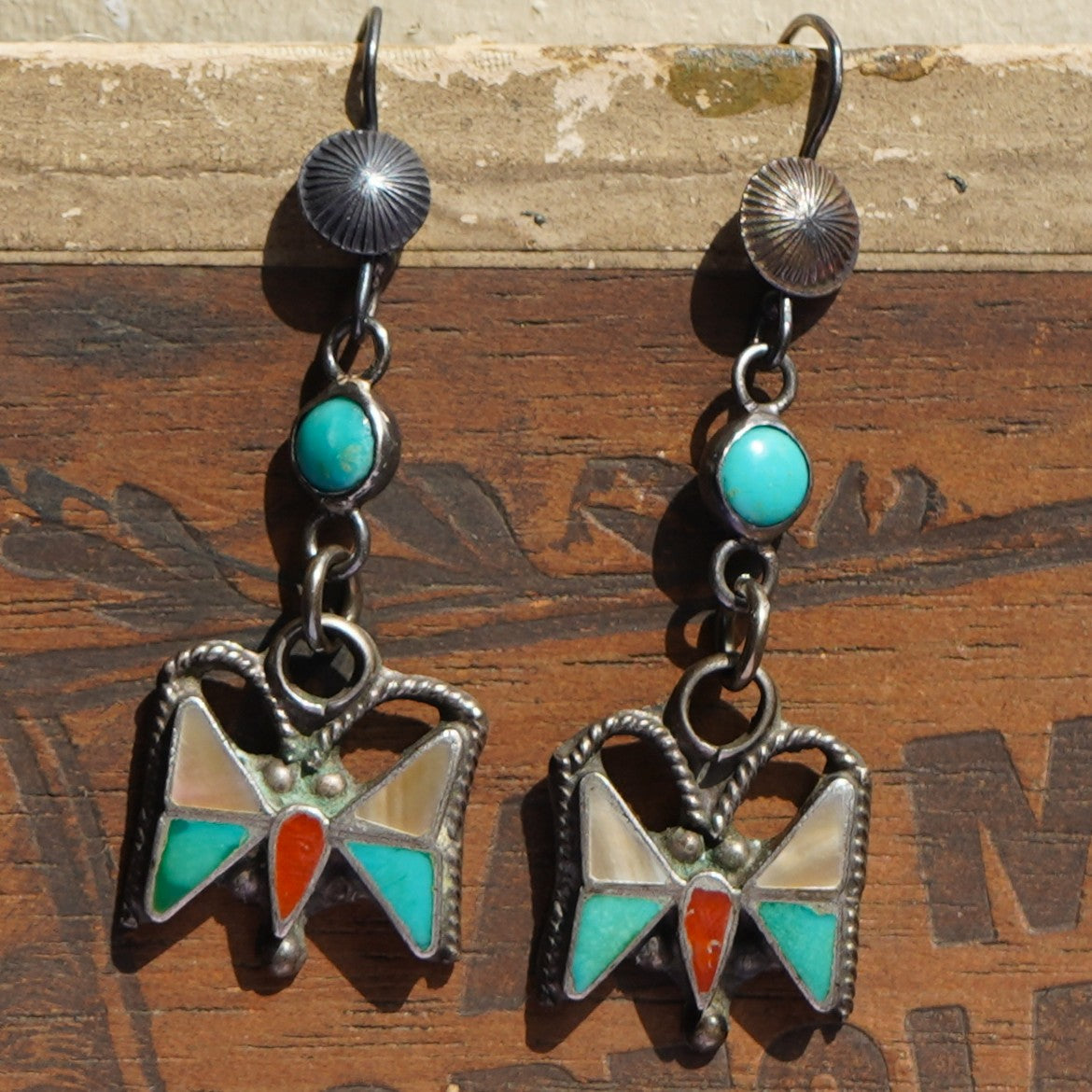 Vintage Zuni Butterfly Earrings