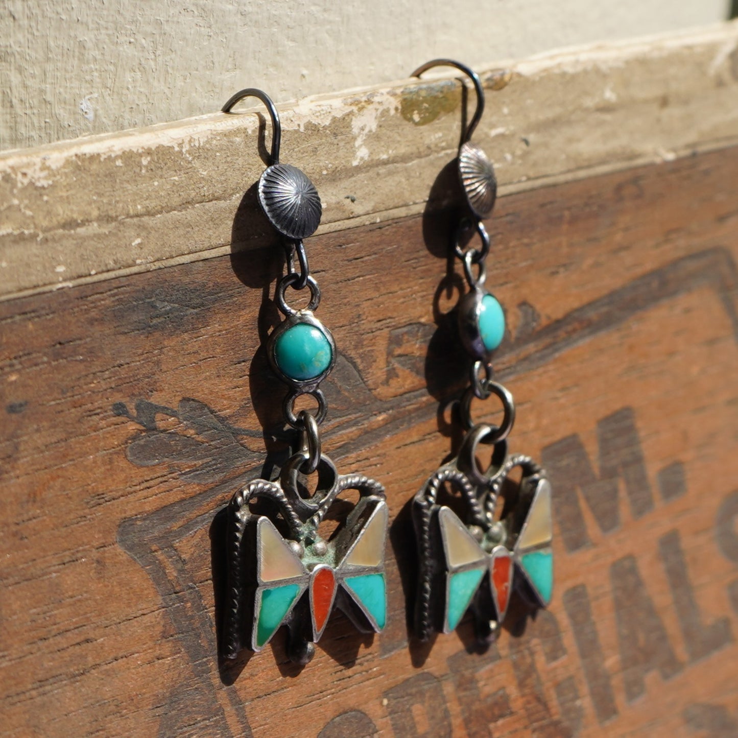 Vintage Zuni Butterfly Earrings
