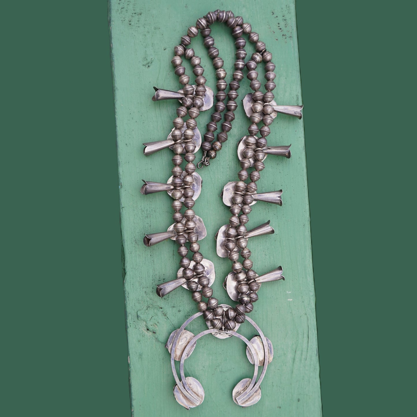 Vintage Turquoise Squash Blossom Necklace