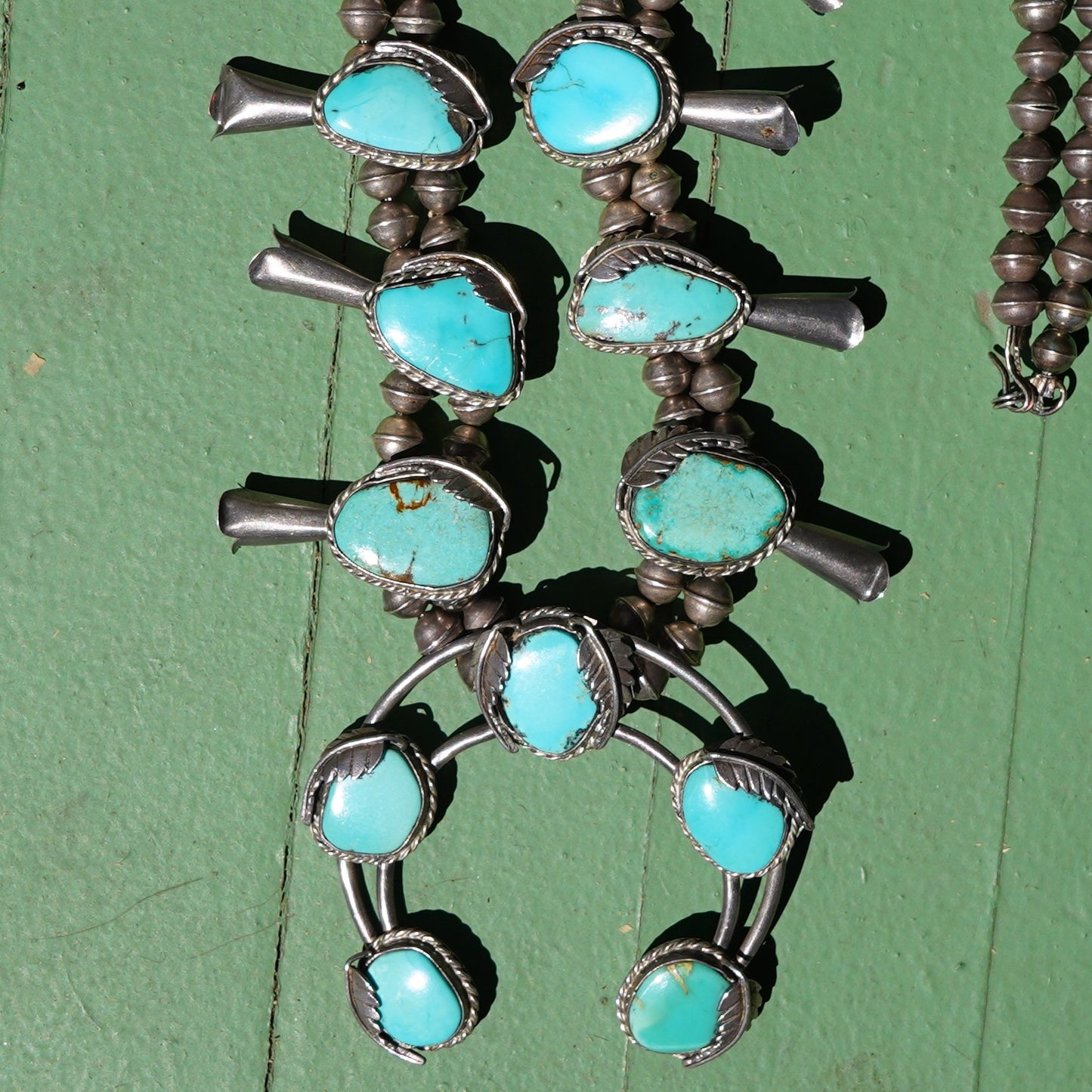 Vintage Turquoise Squash Blossom Necklace