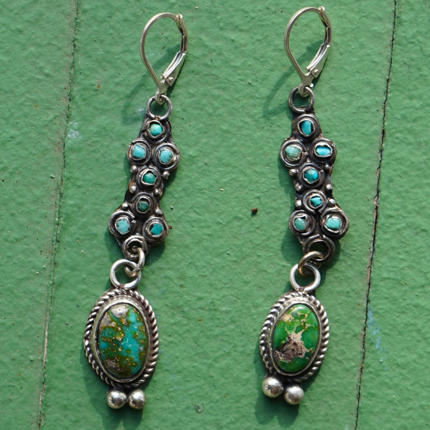 Old Turquoise Watch Band Earrings
