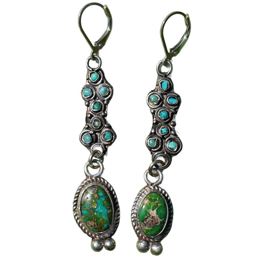 Old Turquoise Watch Band Earrings