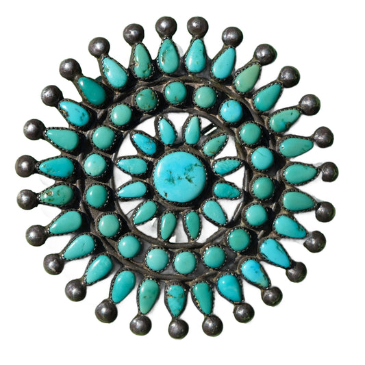Vintage Zuni Turquoise Brooch