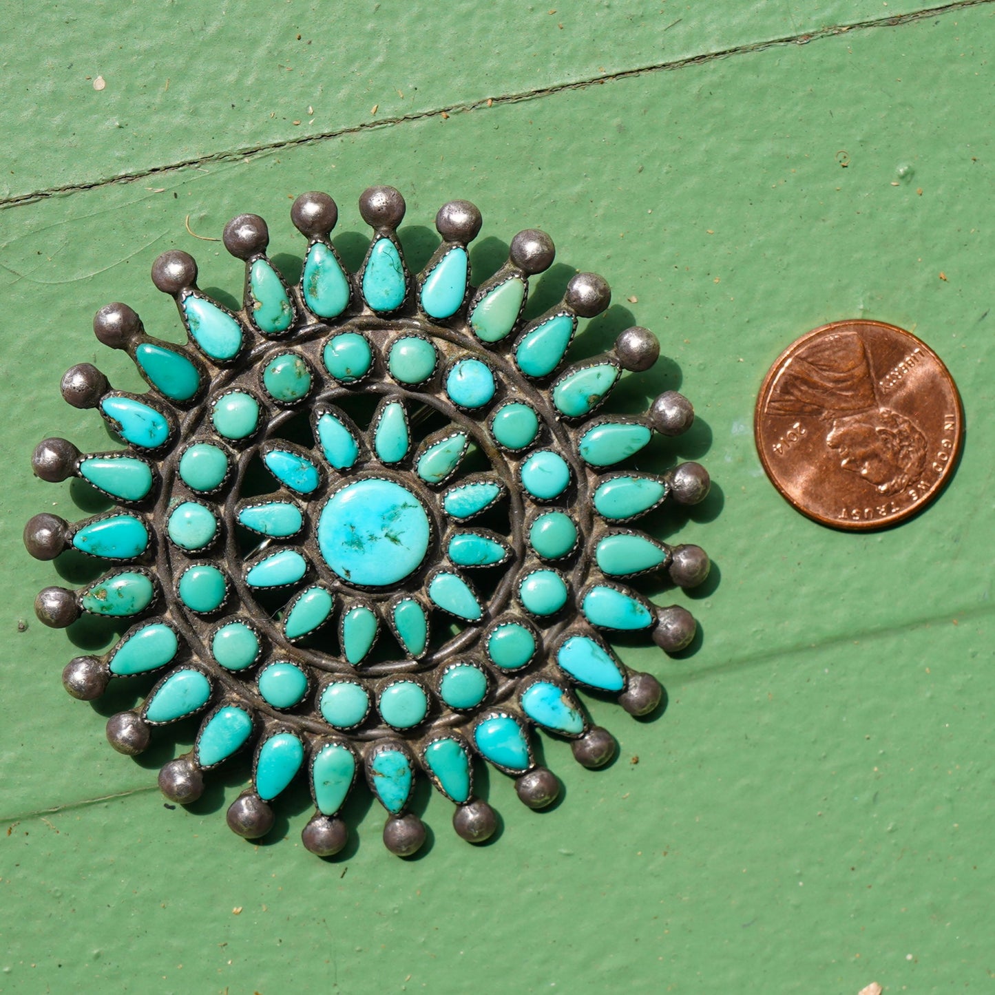 Vintage Zuni Turquoise Brooch