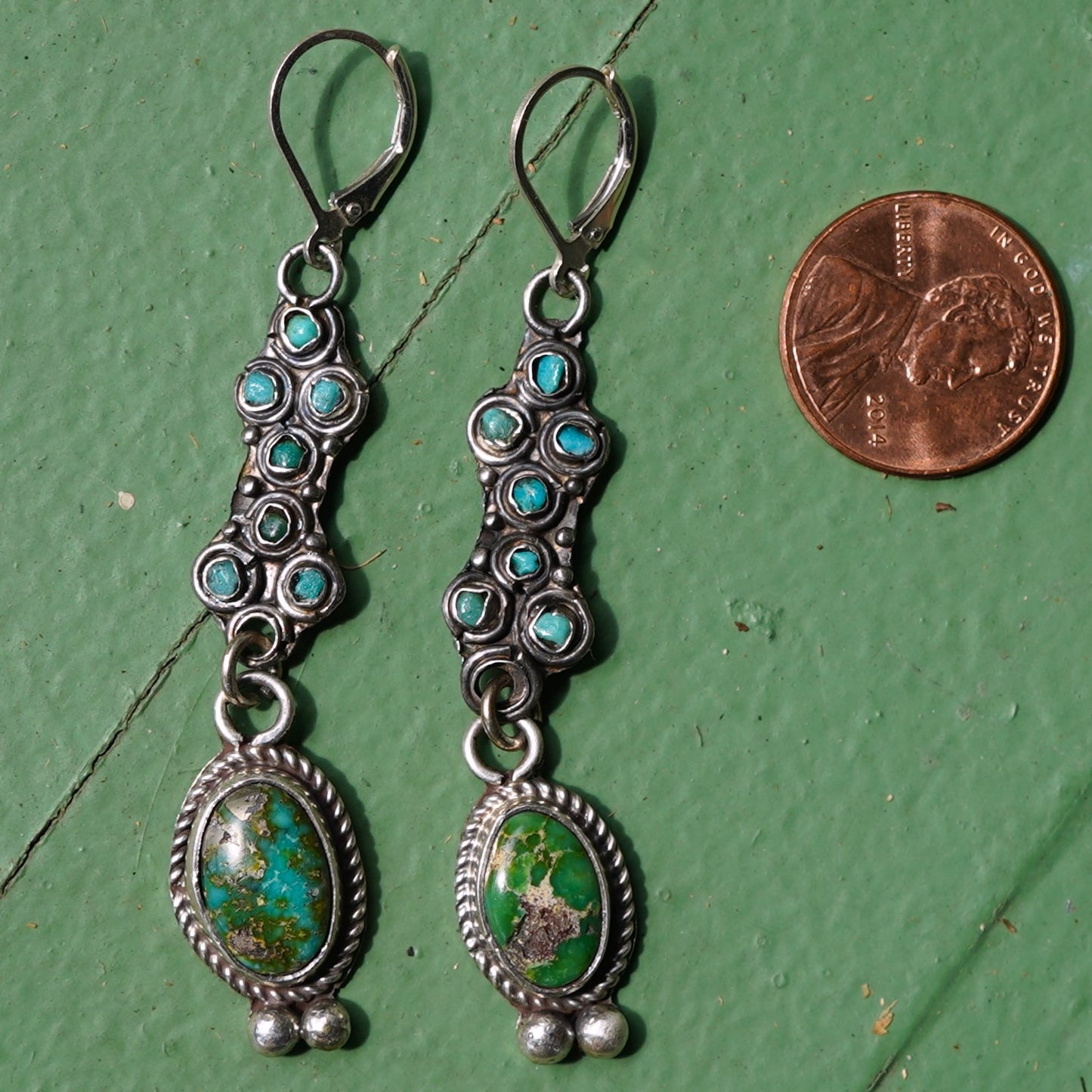 Old Turquoise Watch Band Earrings