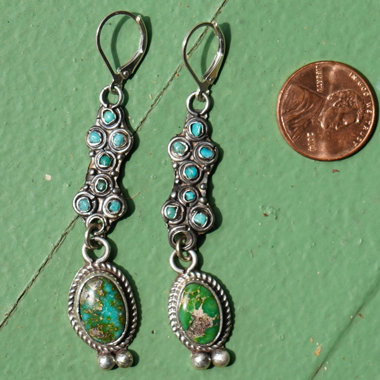 Old Turquoise Watch Band Earrings