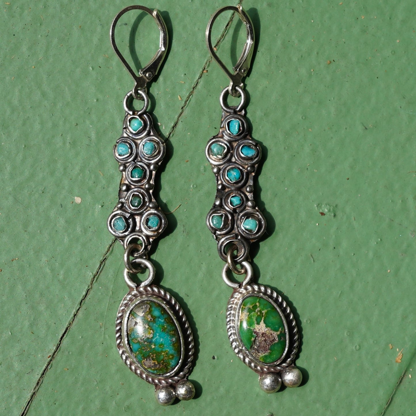 Old Turquoise Watch Band Earrings