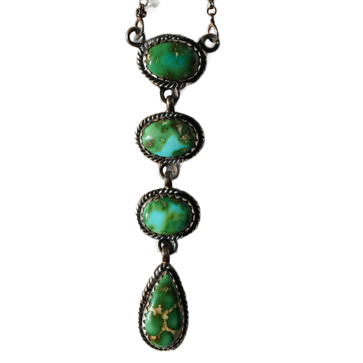 Sterling Silver Sonoran Gold Turquoise Lariat Necklace