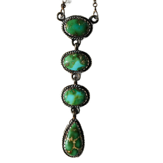 Sterling Silver Sonoran Gold Turquoise Lariat Necklace