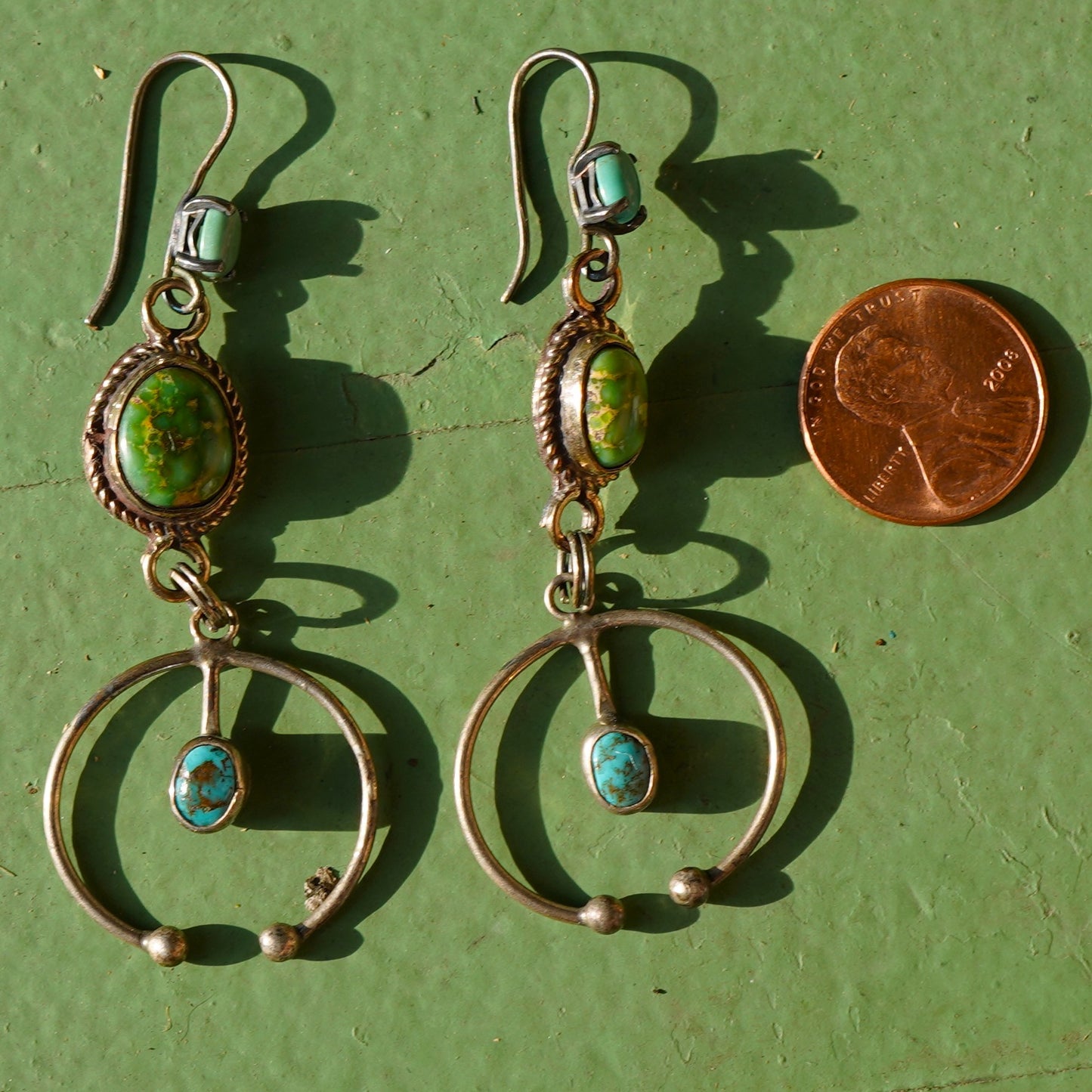 Long Turquoise Naja Earrings