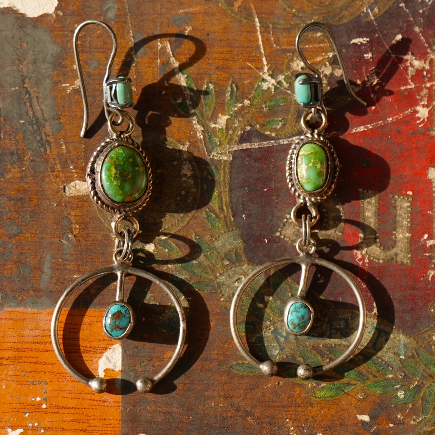 Long Turquoise Naja Earrings
