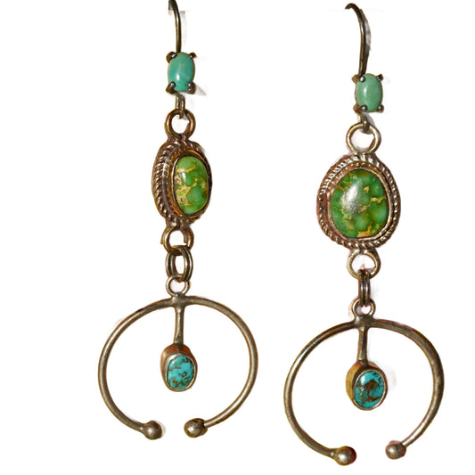 Long Turquoise Naja Earrings