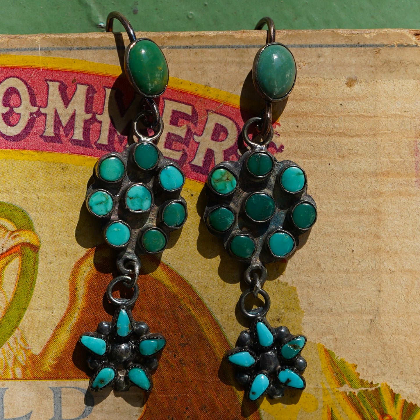 Vintage Cerrillos Turquoise Earrings