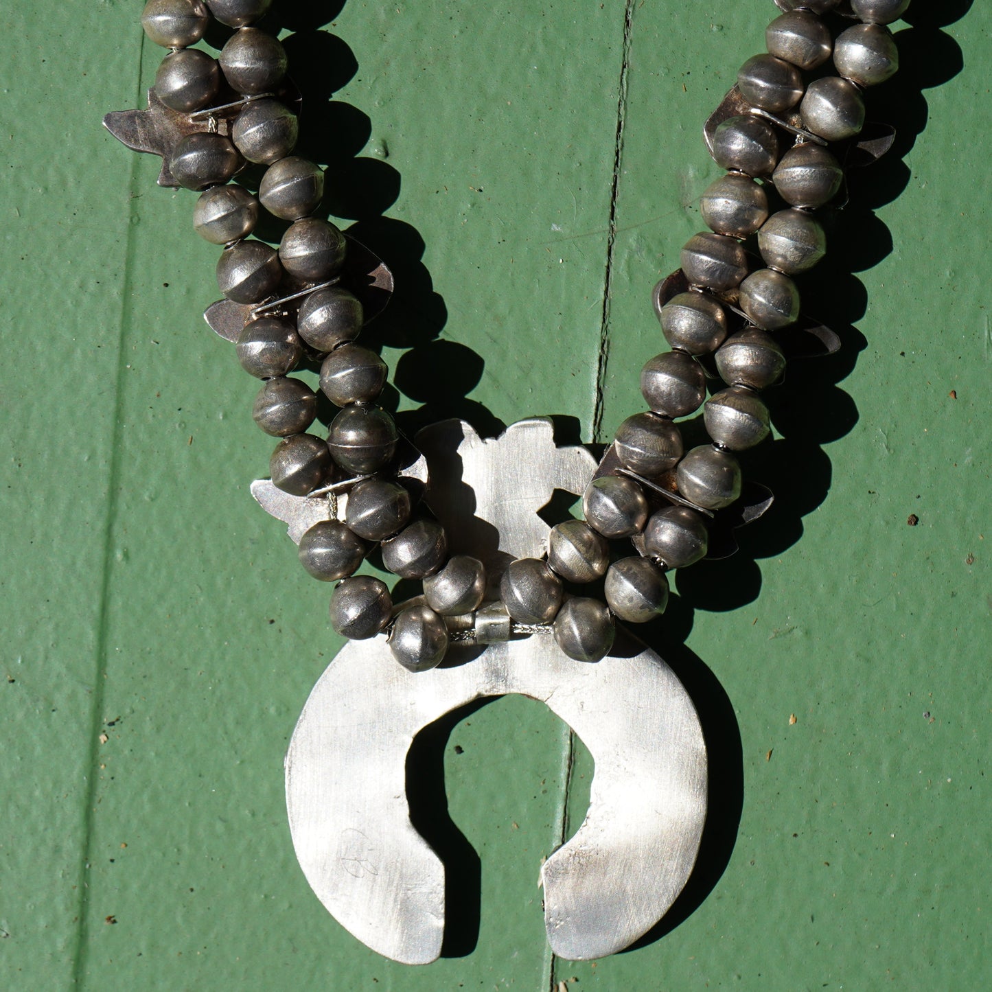 Vintage Zuni Turquoise Squash Blossom Necklace