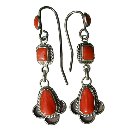 Vintage Navajo Coral Earrings