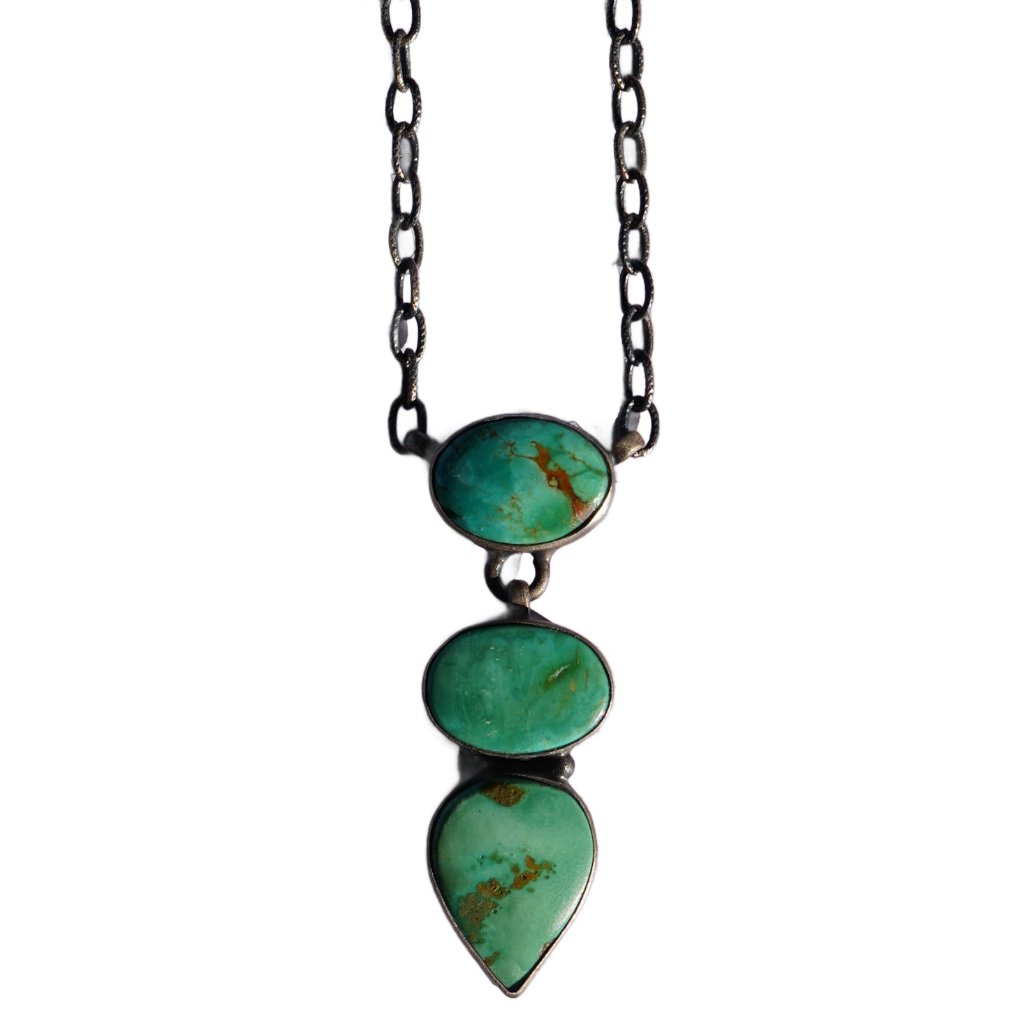 Sterling Silver Emerald Valley Turquoise Lariat Style Necklace