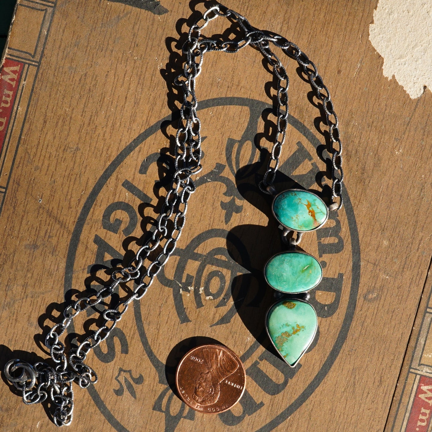 Sterling Silver Emerald Valley Turquoise Lariat Style Necklace