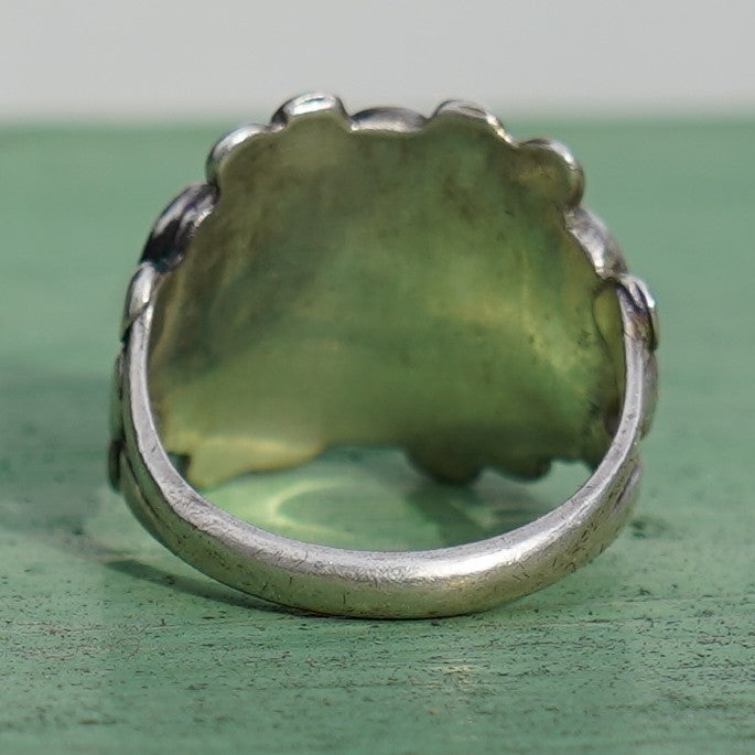 Vintage Zuni Turquoise Flower Inlay Ring