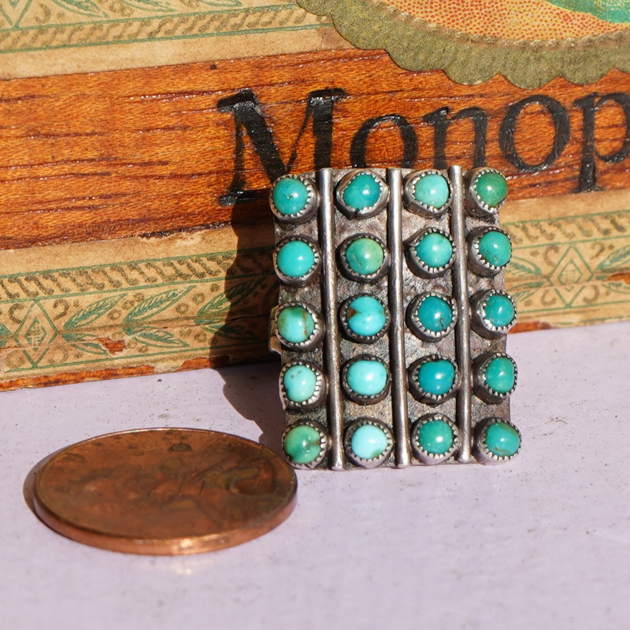 Vintage Sterling Silver Snake Eye Turquoise Ring