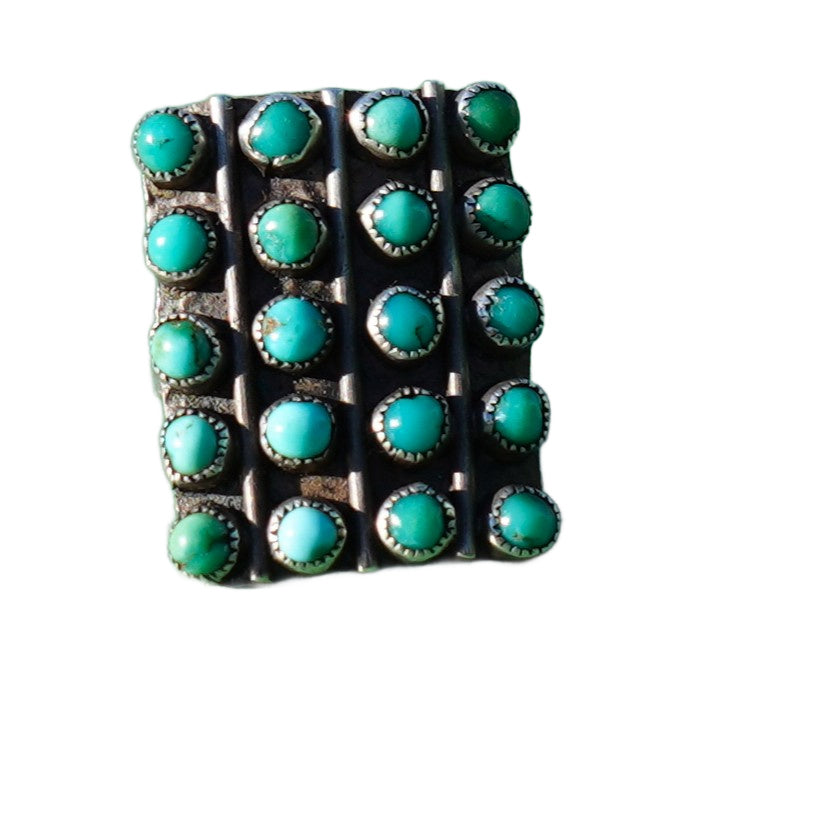 Vintage Sterling Silver Snake Eye Turquoise Ring