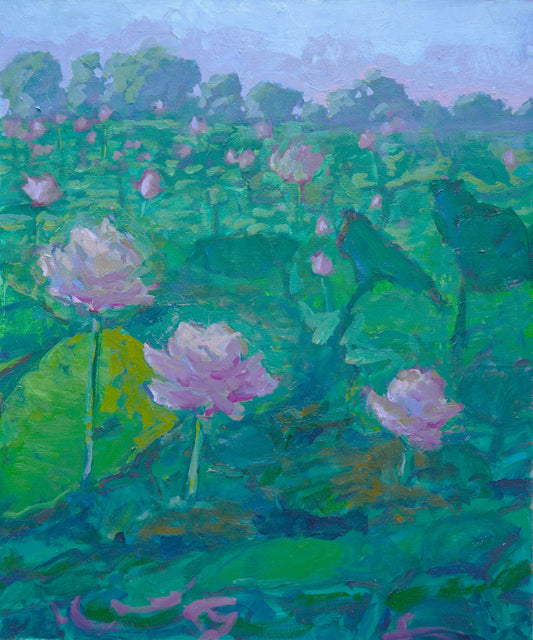 Echo Park Lotus Flower Painting By Rachel Uchizono