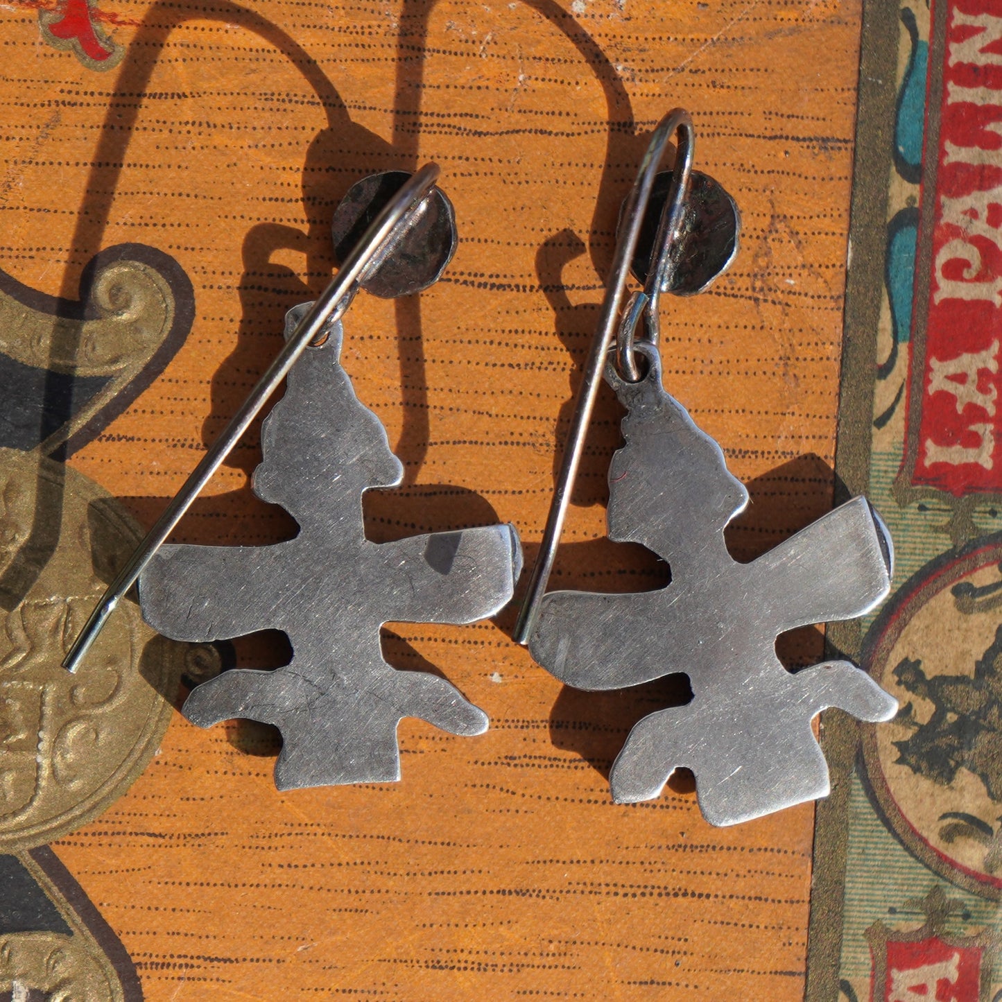Vintage Zuni Knifewing Dancer Earrings