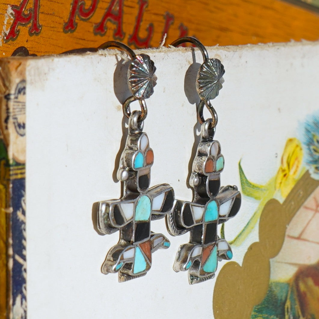 Vintage Zuni Knifewing Dancer Earrings