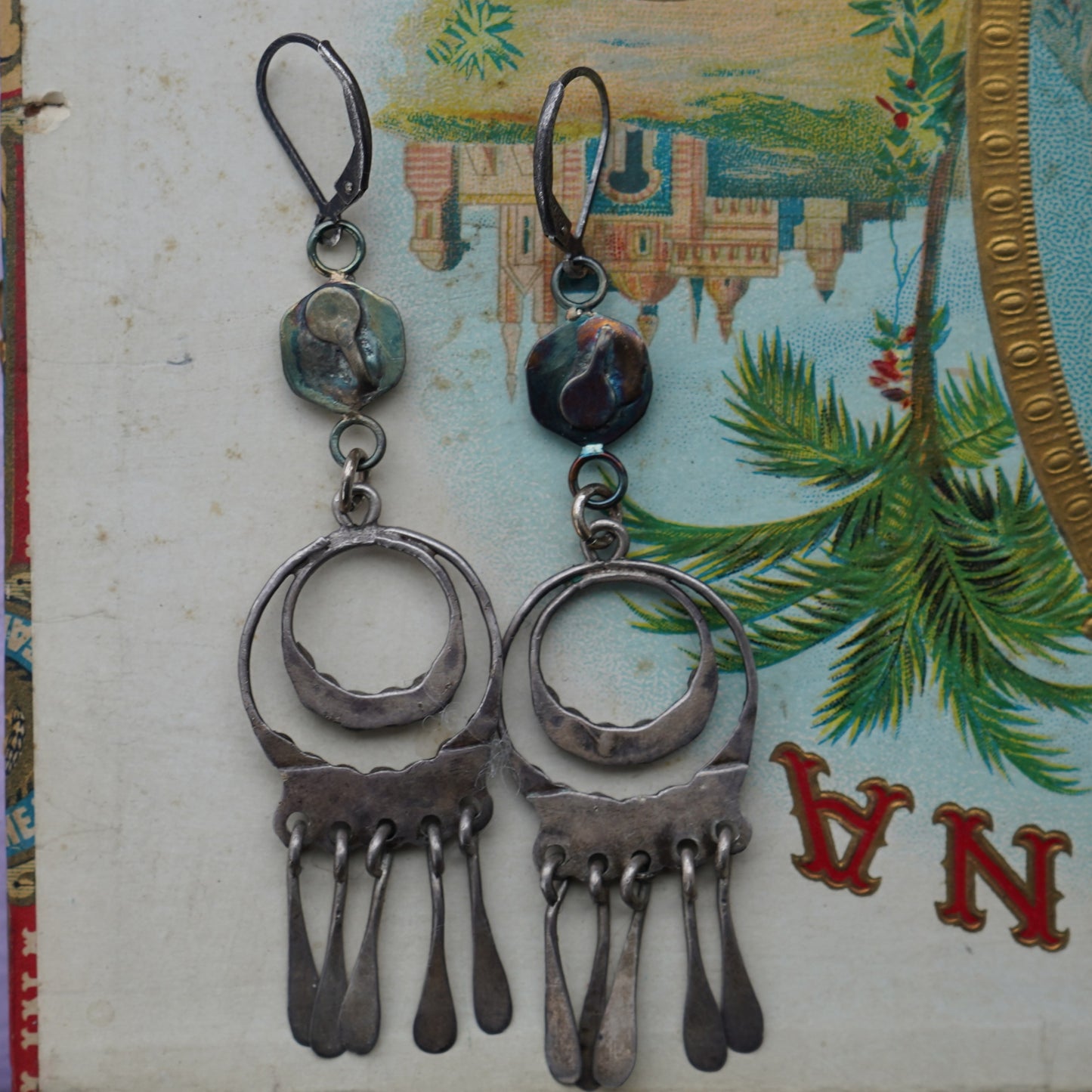 Dishta Style Zuni Turquoise Vintage Earrings