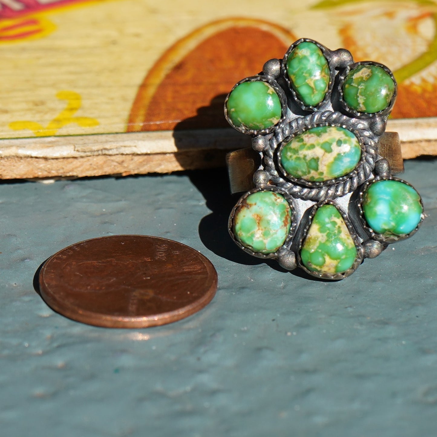 Sonoran Gold Turquoise Ring Sterling Silver