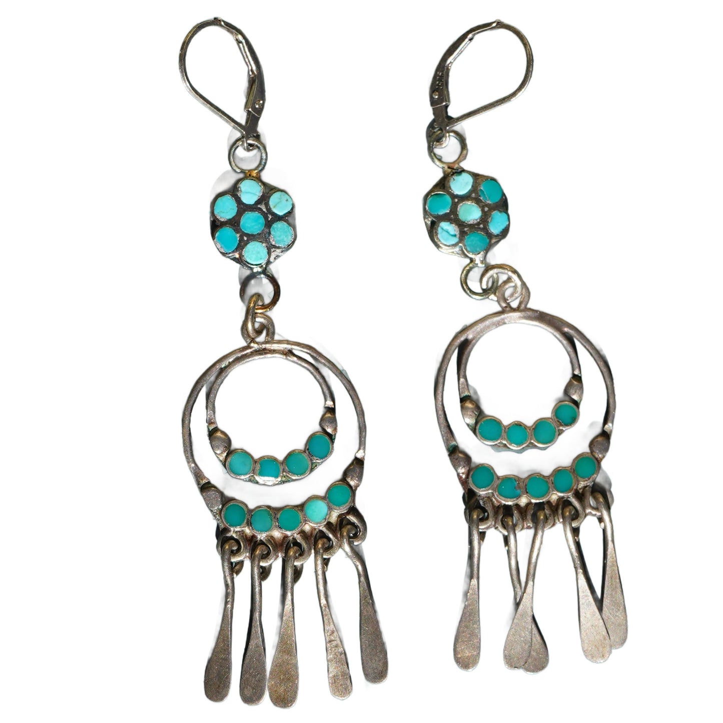 Dishta Style Zuni Turquoise Vintage Earrings