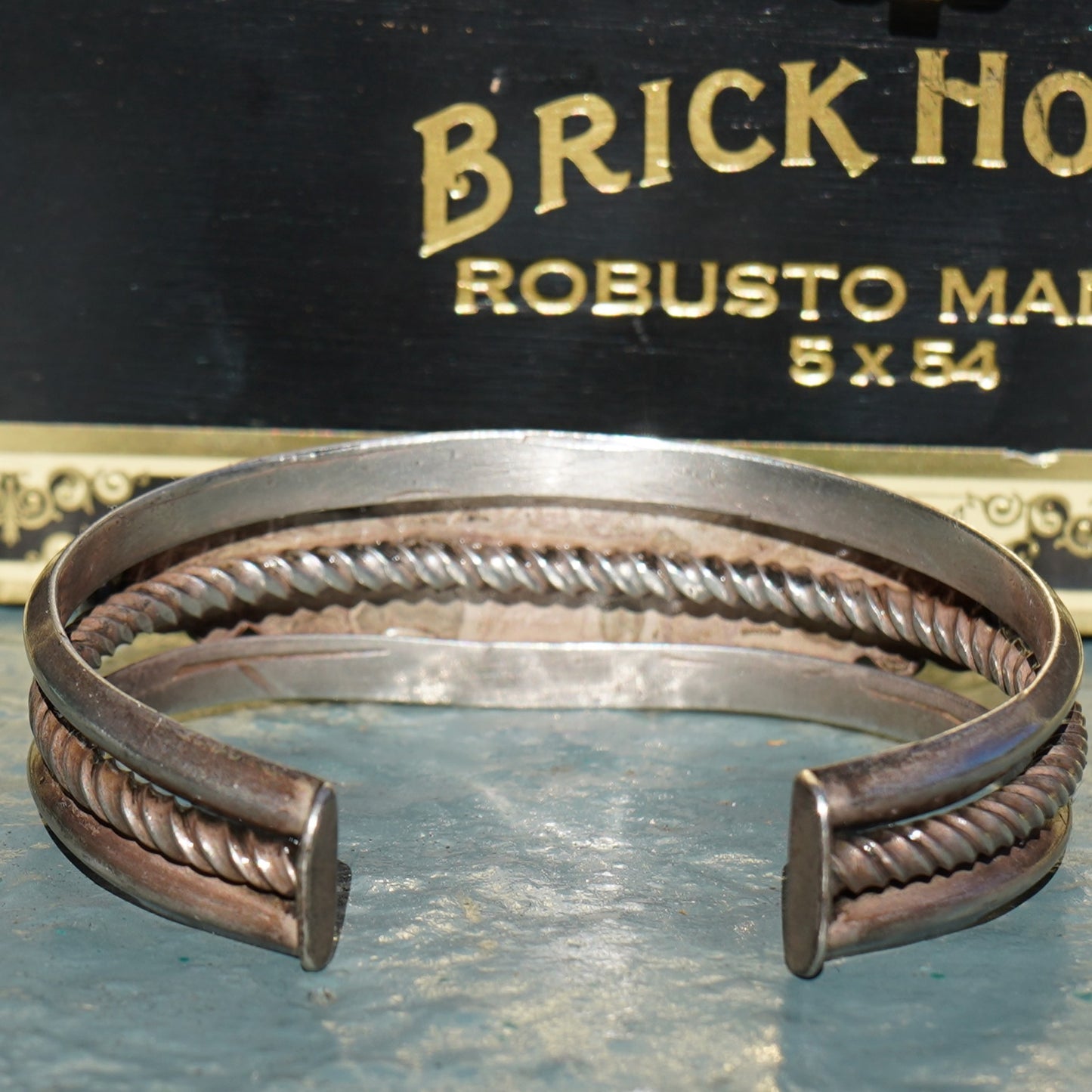 Vintage Navajo Nevada Turquoise Five Stone Bracelet