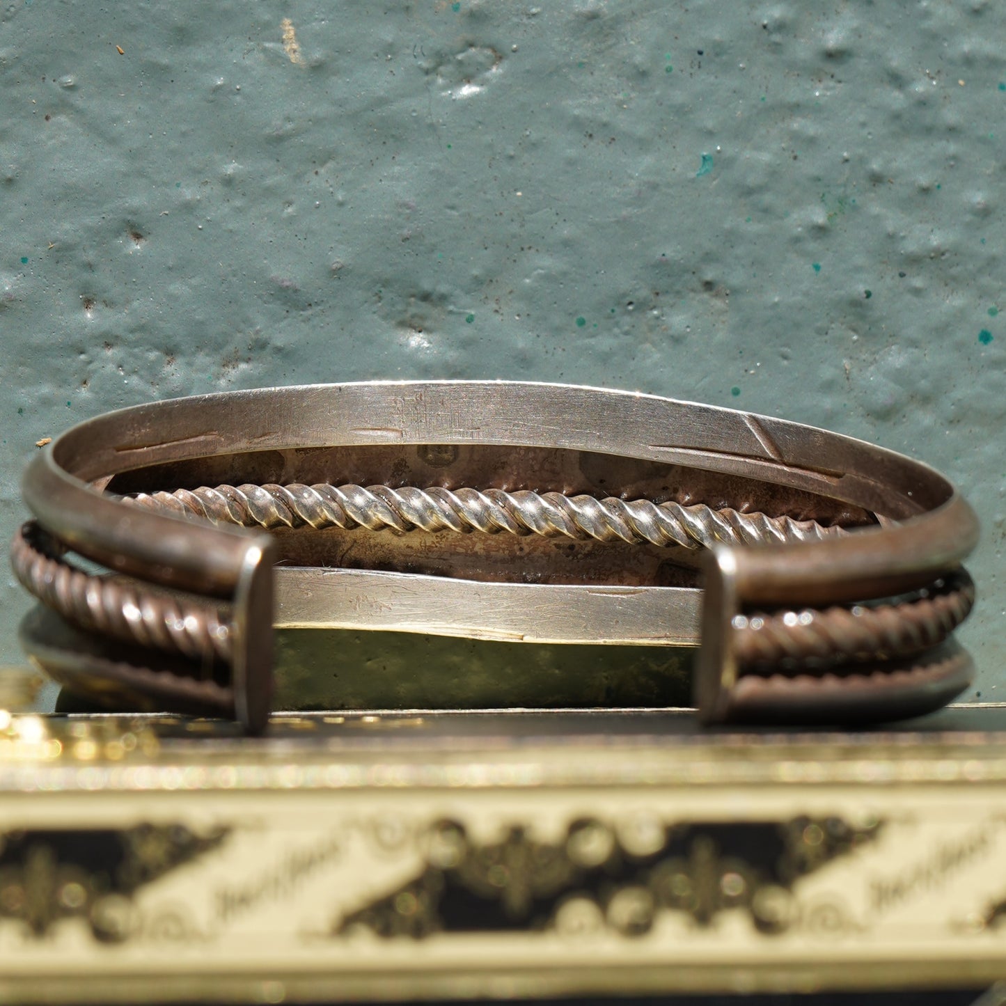 Vintage Navajo Nevada Turquoise Five Stone Bracelet