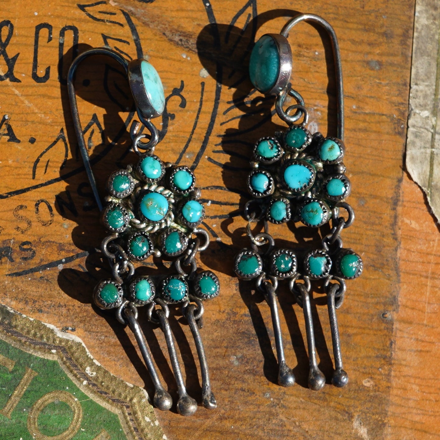 Vintage Zuni Turquoise Earrings