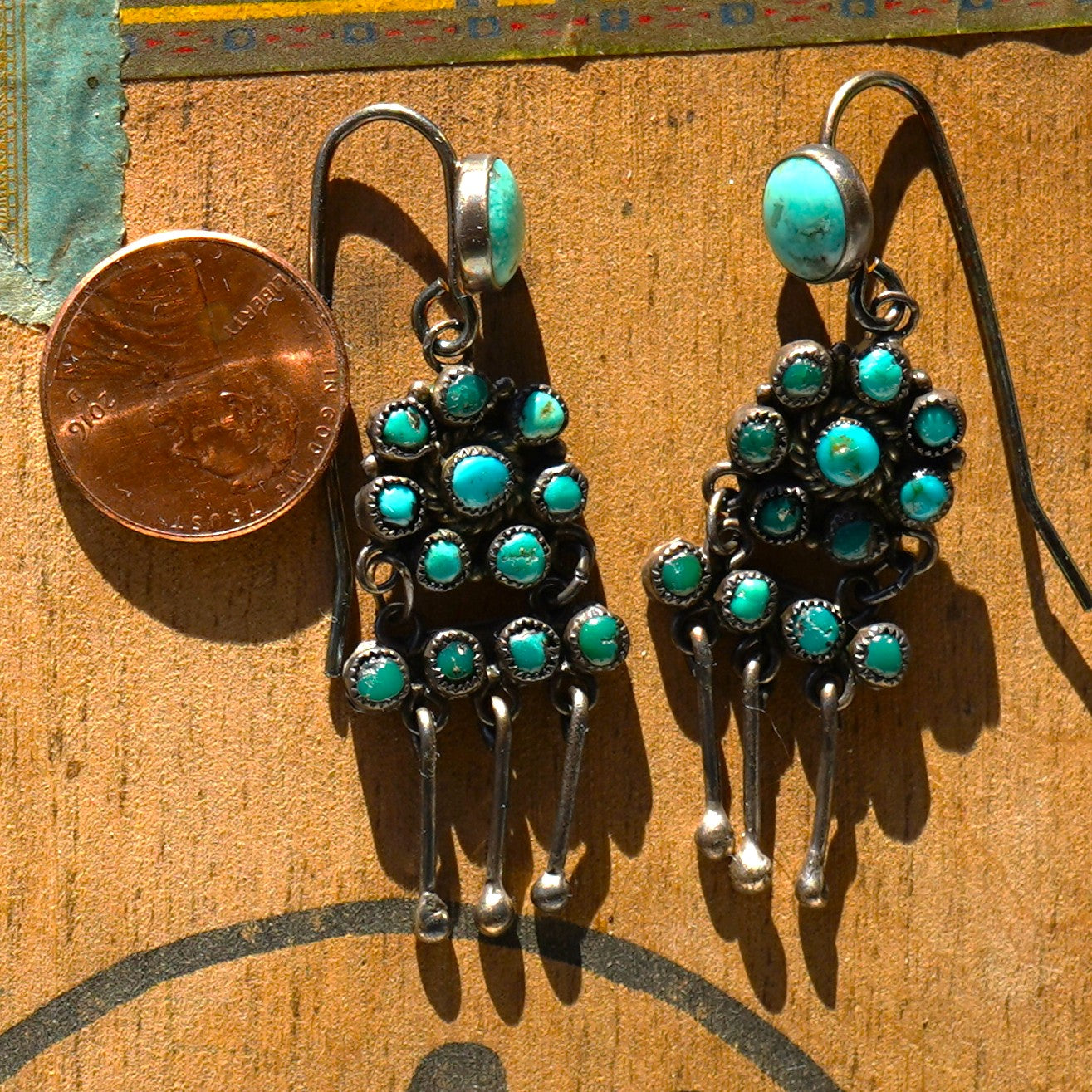 Vintage Zuni Turquoise Earrings