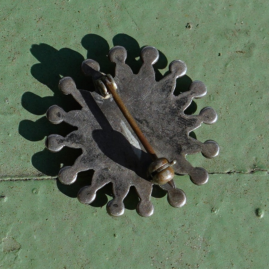 Small Zuni Turquoise Pin Sterling Silver