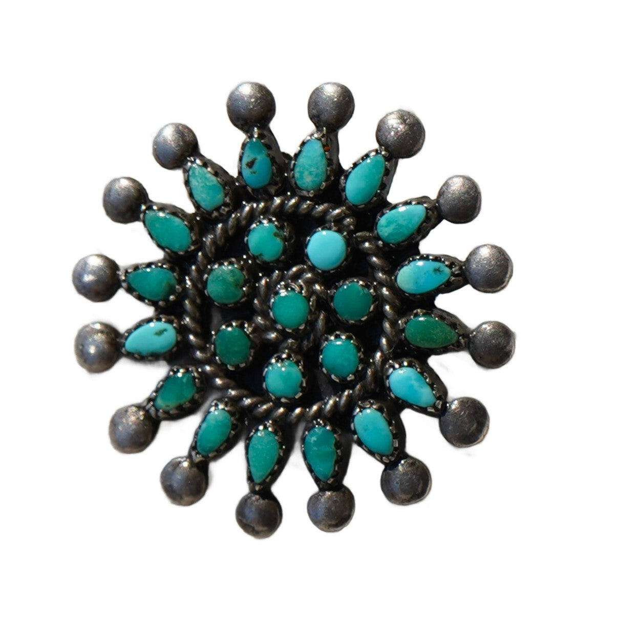 Vintage Zuni Turquoise Pin
