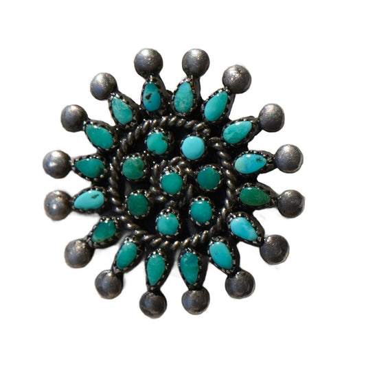 Vintage Zuni Turquoise Pin
