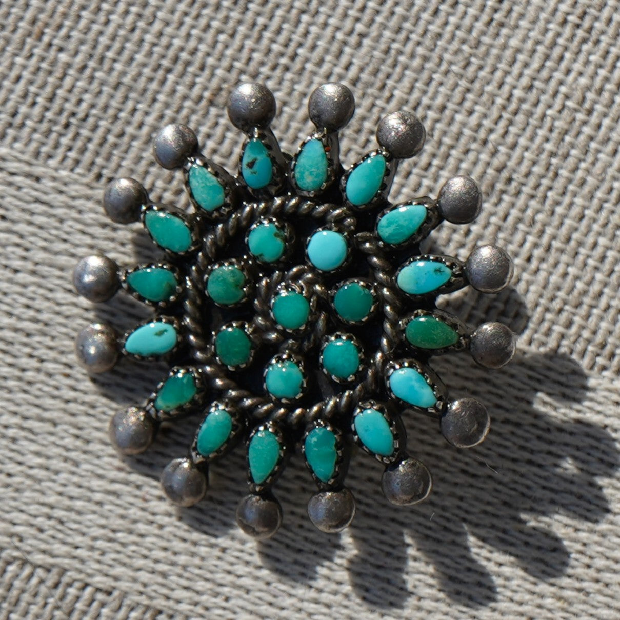 Vintage Zuni Turquoise Pin