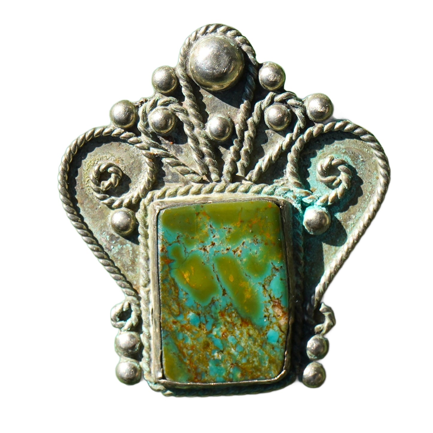 Vintage Navajo Turquoise Sterling Pin