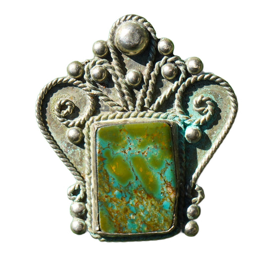 Vintage Navajo Turquoise Sterling Pin