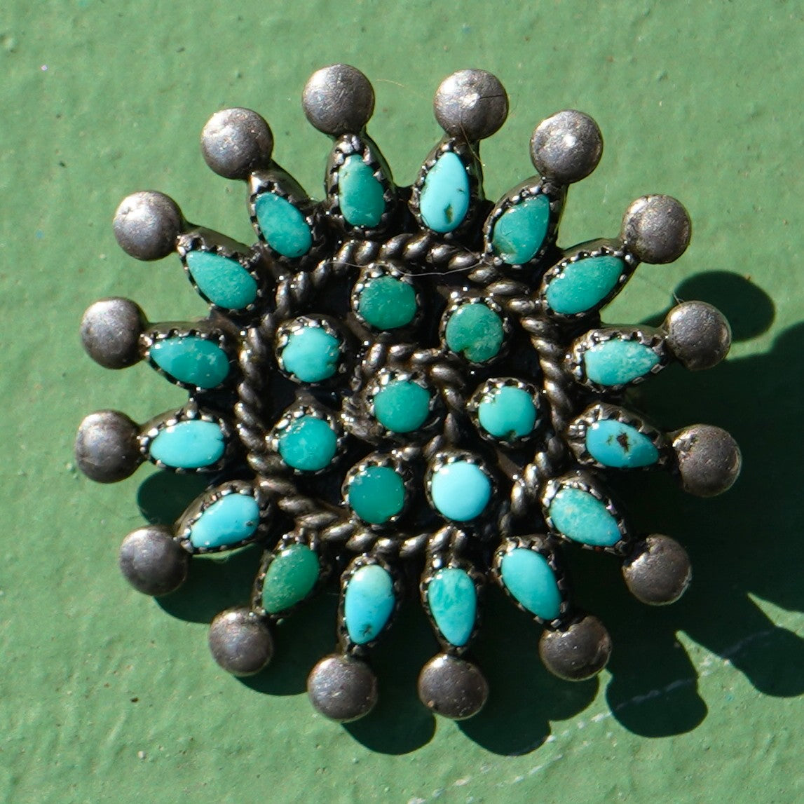 Vintage Zuni Turquoise Pin