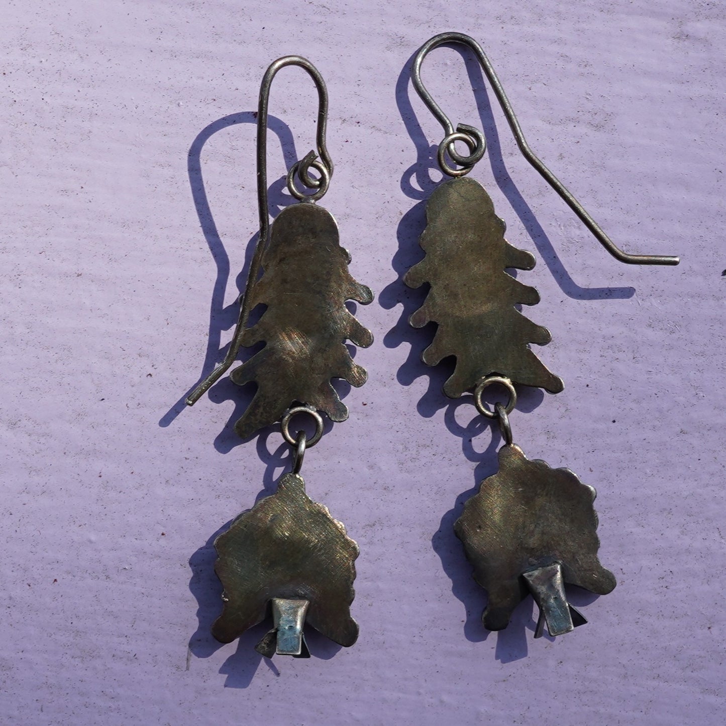 Vintage Turquoise Squash Blossom Earrings