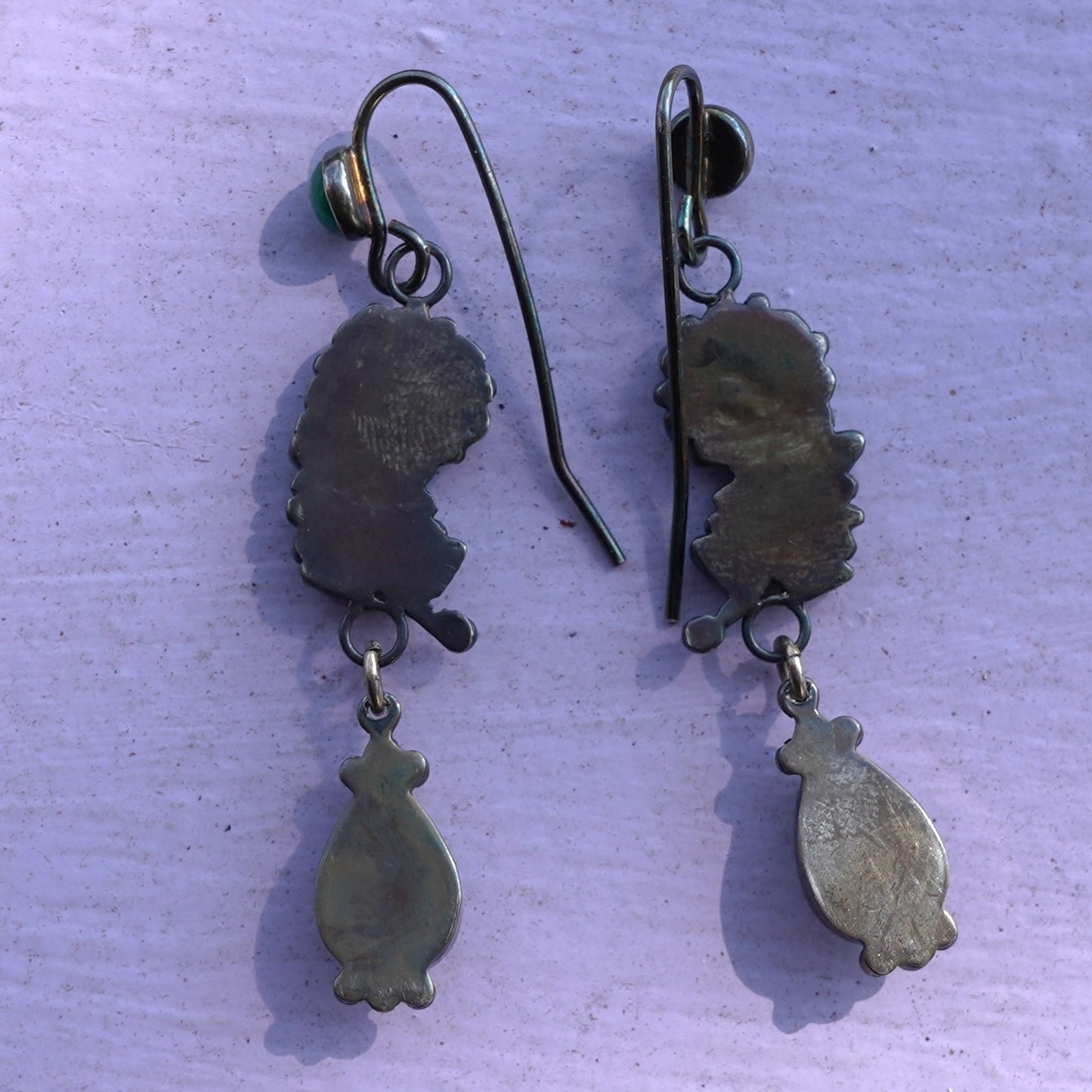 Vintage Turquoise Flower Earrings