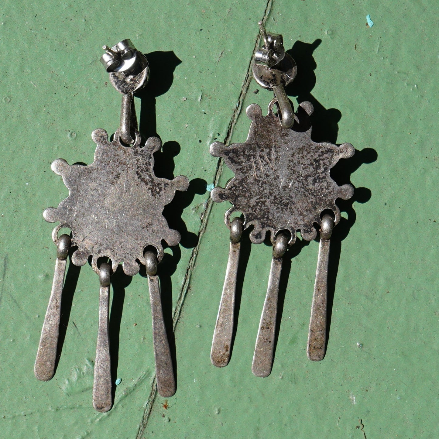 1940's Cerrillos Turquoise Zuni Earrings