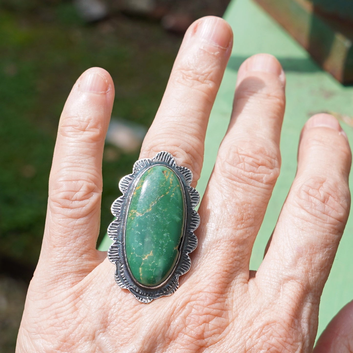 Pilot Mountain Turquoise Vintage Ring Sterling