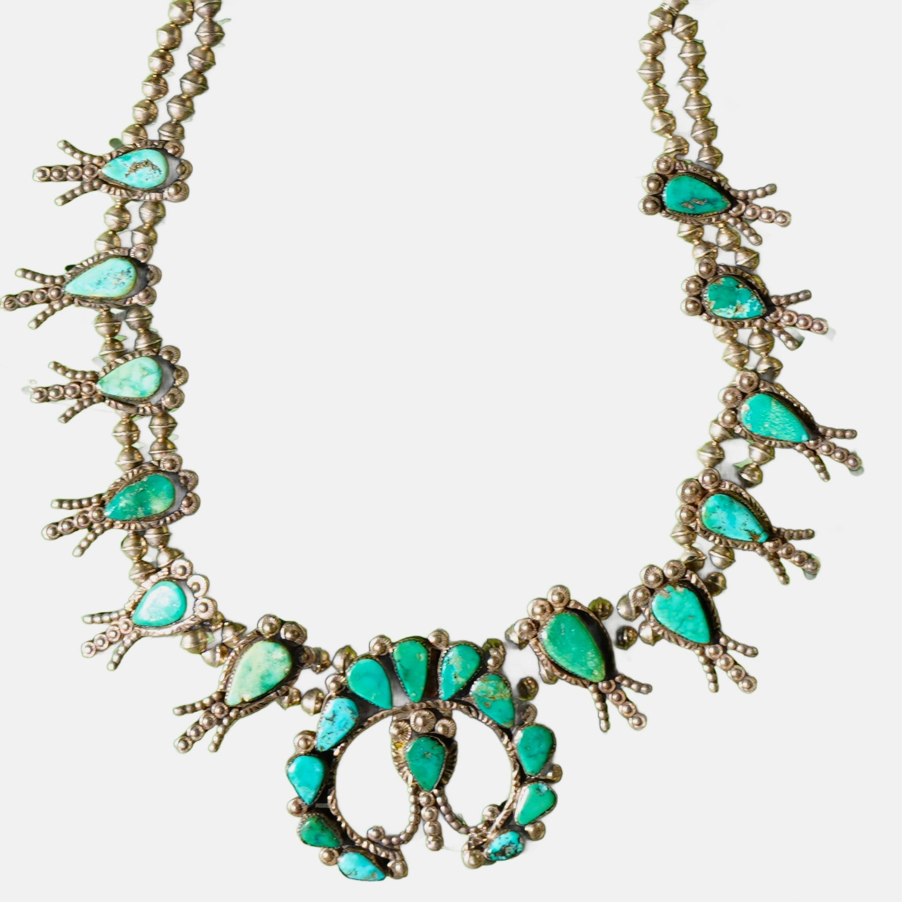 Vintage Zuni Turquoise Squash Blossom Necklace – Gallery Zono