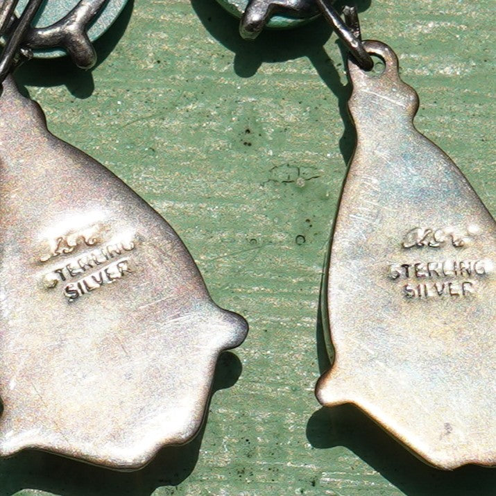 Vintage Green Turquoise Earrings
