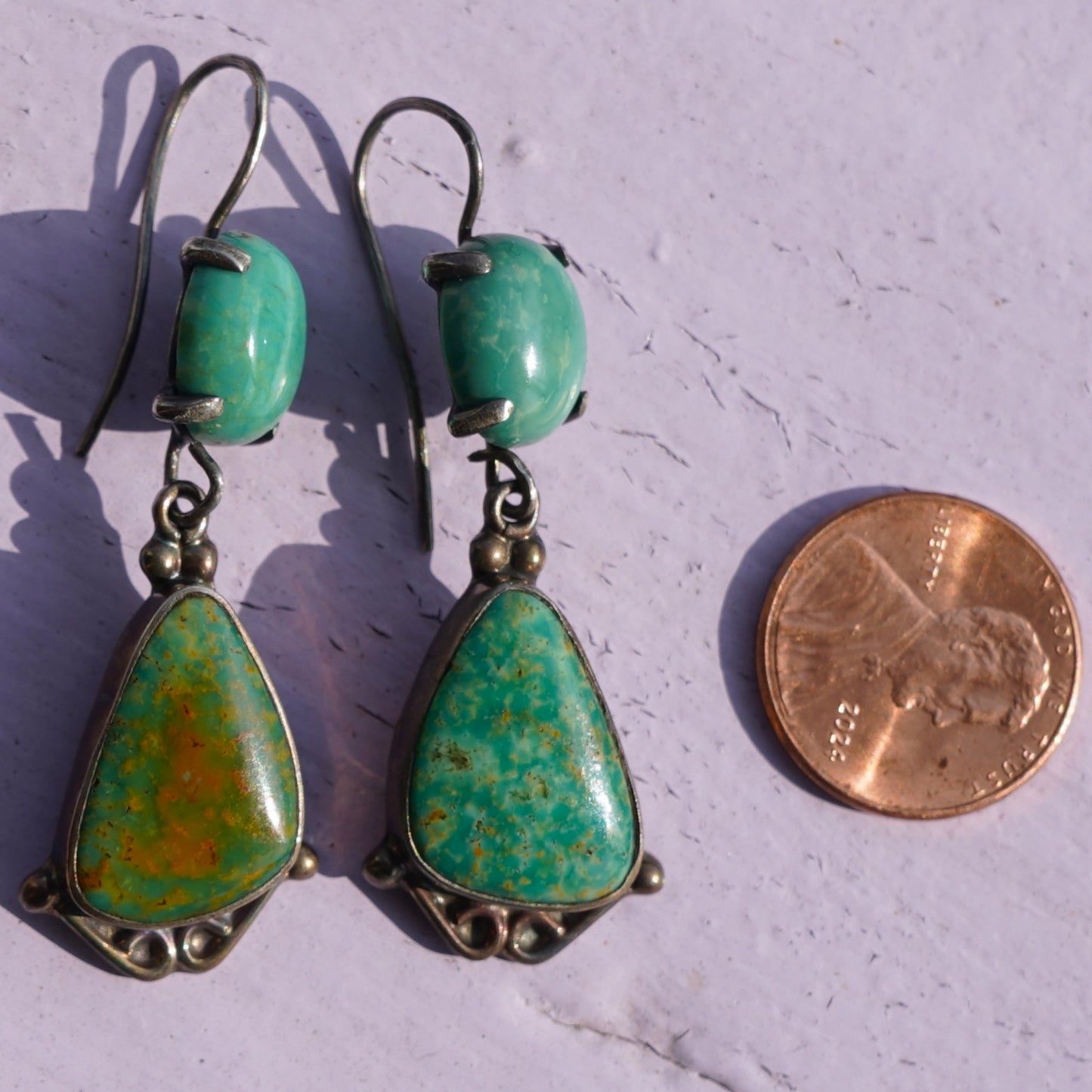 Vintage Green Turquoise Earrings